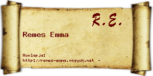 Remes Emma névjegykártya